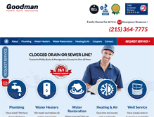 Tablet Screenshot of goodmanplumbers.com